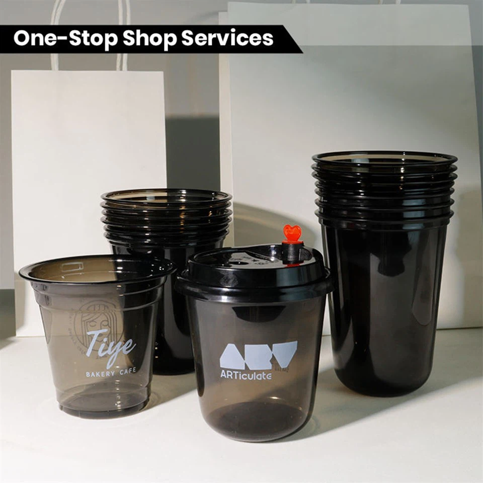 Disposable Black Cold Drink Plastic Cups